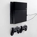 FLOATING GRIP® Wall Mounts for 1x PlayStation 4 Original (PS4) and 2x controllers (Bundle Package). Color: Black. Storage PS4 and Controllers on the wall right next to your TV. Produced in Europe since 2014.