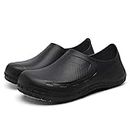 Chef Shoes for Men Zapatos para Cocina Hombres Non Slip Work Shoes Women Clogs Comfortable Nursing Nurse Croc Shoes for Food Service Unisex Indoor and Outdoor for Kitchen Office Seaside Black, Black, 8.5