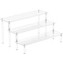 Aredpoook Acrylic Display Risers, 3 Tier Perfume Organizer Stand, Clear Cupcake Stand Holder, Large Shelf Risers for Figures, Dessert Shelves for Party, Riser Stand for Decoration and Organizer