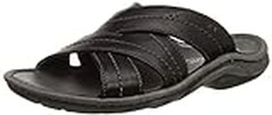 Clarks Men Black Leather Sandals-10 UK/India (44.5 EU) (91261469077100)