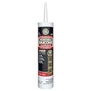GE Supreme Paintable Silicone Caulk for Kitchen & Bathroom - 100% Waterproof Silicone Sealant, 7X Stronger Adhesion, Shrink & Crack Proof - 9.5 fl oz, White, 1 Pack