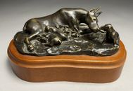 Virginia Perry Gardener Bronze Doberman  Dog & Puppies Sculpture LE 62/200