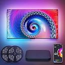 MITSUKO AmbiMotion 2.0 TV LED Backlight with HDMI 2.0 Sync Stick Immersive RGBIC Backlight for 32-85 inch TVs TV Light Strips Sync TV Lights for Games Music Movies (40-50 Inch)