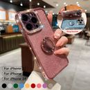 For iPhone 15 Pro Max 14 13 12 11 XS XR 87 Girls Glitter Diamond Ring Stand Case