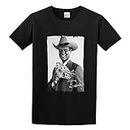 huazheng Man's Round Neck Jr Ewing Dallas: Picture Celebrity Sports T-Shirt Black M