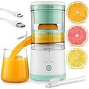 Zulay Kitchen Juice Vortex Lemon & Orange Juicer - Electric Citrus Squeezer & Presser - Rechargeable Juicer Machine - Wireless Portable Juicer - USB Charger & Cleaning Brush Included (Mint/White)