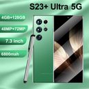 Unlocked S23 Ultra 4G/5G Smartphone 7.3" 4+128GB Android Mobile Phones 6800mAh