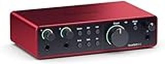 Focusrite Scarlett 2i2 4th Gen, USB audio interface for recording, composing, streaming, and podcaster - sound recordings and all the software to record