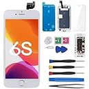 CYKJGS for iPhone 6S Screen Replacement White 4.7 inch with Home Button, 3D Touch Digitizer LCD Display Full Assembly Fix Kit, Front Camera Proximity Sensor Ear Speaker Repair Tools A1633 A1688 A1700