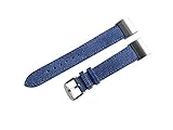 NICKSTON JDB Jeans Soft Leather Band Compatible with Fitbit Charge 4, Charge 3 and Charge 2 Tracker Strap (for Charge 2, 2. Silver Color Buckle Adapters)