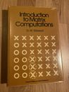 Introduction to Matrix Computations Computer Science & Math  By G W Stewart