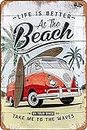 Volkswagen – VW Bulli – Beach – Bus Gift idea, Metal Plaque Vintage Sign,Chic Art Decoration Poster Wall Art Decoration For Kitchen, Coffee Bar, Farmhouse, Porch, Fruit Market, 12x8 Inch Metal Tin Sign