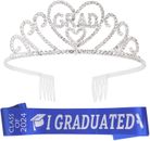 Augisteen 2024 Graduation Party Supplies Graduation Sash and Crown Graduation...