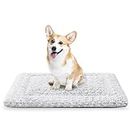 WAYIMPRESS Washable Dog Bed Crate Pad for Medium Small Size Dog Soft Fluffy Kennel Pad Crate Mat for Dog Cage Anti-Slip Comfy Puppy Bed for Pet,23" x 17",Gray