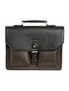 RASHKI TASCA - Office Bag | Work Breifcase| 15.6" Laptop Compartment | Detachable and adjustable Shoulder Strap | Professional Bag (BLACK & BROWN)