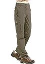 Women's Hiking Pants Convertible Quick Dry Stretch Lightweight Outdoor UPF 40 Fishing Safari Travel Camping Capri Pants 4409,Khaki,6