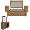 Jade 5pc Queen Bed Suite Bedside Dresser Bedroom Furniture Package - Natural