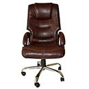 ROAR WOOD High Back Brown Leathere Executive Boss Director | Manager Desk Chair Gaming Special Office Revolving 360 Fully Adjustable with Extra Comfort Ergonomic for Work at Home