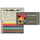 Faber-Castell Polychromos 111th Anniversary Limited Edition Wood Colored Pencil Tin - 12 Colors