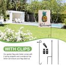 Home Decor Display Garden Flag Stand With Stopper Clip Prong Base For Outside