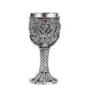 Ottalent Silver Dragon Goblet,Medieval Stainless Steel Dungeons and Dragons Chalice. Dragon Gift Collectible