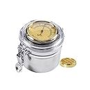 Tobacco Jar Tin Can Tobacco Storage Container Stainless Steel Airtight with with Hygrometer & Humidifier