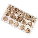 ARTIBETTER 150PCS Wooden Handmade Buttons 2 Holes Clothes Sewing Buttons For DIY Art and Crafts Sewing Crafting Scrapbook Decoration