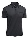 TACVASEN Men's Polo Tops Men Golf Shirts Short Sleeve Golf Shirt Men Golf Polo with Pocket Polo Men Dry Fit Summer Polo Shirts for Men Gray,M