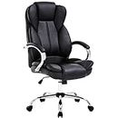 BestOffice Ergonomic Office Chair Desk Chair PU Leather Computer Chair Executive Adjustable High Back PU Leather Task Rolling Swivel Chair with Lumbar Support (Black)