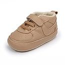 Clowora Unsex Baby Shoes Boys Girls Infant Sneakers Non-Slip Soft Rubber Sole Toddler Crib First Walker Lightweight Shoes, A02/Khaki, 3-6 months Infant