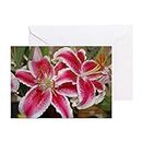 CafePress Star Gazer Lily Greeting Card Flower Gift Matte Folded Greeting Card Matte