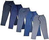 IndiWeaves Boys Cotton Track Pants/Lower (Grey,Blue,Navy Blue,Navy Blue1,Dark Grey,28) Pack of 5