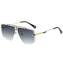 SHEEN KELLY Retro Quadratische Sonnenbrille für Männer Frauen Randlose Metall Sonnenbrille Mode Sonnenbrille Vintage