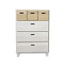 Okawa Furniture Nakakei 246514 Chest Crest 23.6 inches (60 cm) Wide, 4 Tiers, White/Natural