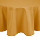 Intedge 132" Round Gold 100% Polyester Hemmed Cloth Table Cover