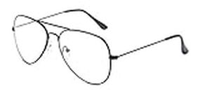 Outray Classic Retro Glasses Clear Lens Metal Frame Eyewear Men Women Black