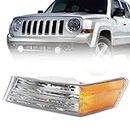 Front Turn Signal Light Cover Compatible with Jeep Patriot 2007 2008 2009 2010 2011 2013 2014 2015 2016 2017 Automotive Signal Light Assemblies Cover, Marker Corner Light Lamp Lens (Left Driver Side)