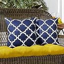 Outdoor Waterproof Pillow Covers 18x18 Inches Navy Blue Patio Outdoor Throw Pillows Cushion Cases for Couch Porch Furniture Set of 2