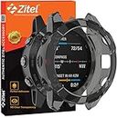Zitel® Case Compatible with Garmin Fenix 6/6 Pro/Sapphire, Soft TPU Full Around Bumper Cover Shell (Without Screen Protector) (Black)