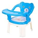 Vicky Plastic Small Baby Chair/Feeding Chair,Upto 20kgs,1-3 Years Safety Tray Chair/Eating/Toddlers Booster Chair/Portable High Chair for Kids (Blue)