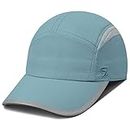 GADIEMKENSD Womens Quick Dry Running Hat Reflective Outdoor Caps Breathable Mesh Fast Dri Fit Summer Sun Cap SPF Lightweight Ponytail Hats for Hiking Golf Tennis Fitness Workout Sky Blue M/L
