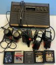 Atari 2600 Wood with 6 Controllers and 5 Games (No Cables) - Untested