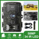 58MP Wildlife Trail Camera 2.7K Game Night Vision Outdoor Motion Hunting Cam UK