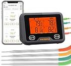 Bluetooth and WiFi Meat Thermometer IBBQ-4BW, Smart Wireless Grill Thermometer, 4 Color Probes | Mobile Notification, High/Low Timer, Rechargeable Digital Bluetooth Thermometer for Smoker Oven Kitchen