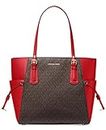 Michael Kors Voyager East/West Tote Brown/Bright Red One Size