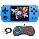 Great Boy Handheld Game Console for Kids Preloaded 270 Classic Retro Games with 3.0'' Color LCD Rechargeable Arcade Gaming 2 Player （Blue）