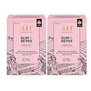 HEALTHY & HYGIENE 100% Natural Authentic Slim & Detox Tea For Cleansing |Green Tea with Herbs For Body Detox, Metabolism Increase, Weight Management (Blend Of Oolong Tea, Green Tea, Mint, Cinnamon, Ashwagandha, Fennel, Lemongrass & More ),Pack Of 2| 20 Pyramid Bags In Each Box