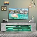 Wade Logan® Josephs 57" Media Console w/ Glass Shelf, LED TV Stand for TVs up to 65" Wood in Gray/Black | 13.7 H in | Wayfair