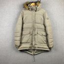 Lauren Ralph Lauren Puffer Jacket Womens Large Grey Down Waterfowl Fur Trim Hood