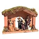 Nativity Set, Resin Nativity Sets with Stable & Figures, Traditional Christmas Nativity Scene Jesus Birth Sets for Indoor Outdoor Decorations